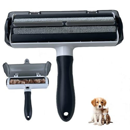Wokaku Roller Pet Hair Remover Lint Brush with Self-Cleaning Fur Bin and Ergonomic Handle for Furniture Couch Carpet Car Seat Bedding Clothes Multi-Surface Dog Cat Hair Removal Tool
