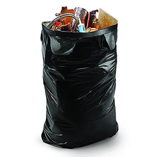 Contractor Trash Bags - Wing Tie Closure, 3 MIL Thick, Gusseted Bottom, Black - Heavy Duty Industrial Strength Garbage Bags (Pack of 72) - size: 1 Count (Pack of 72)