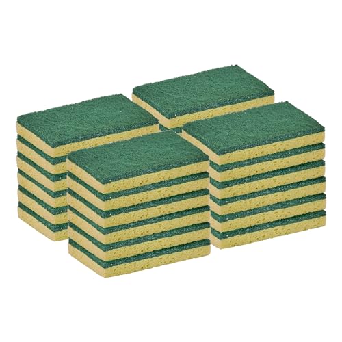 Kitchen Sponges for Washing Dishes, Non-Scratch Cellulose Dish Scrub Sponges, Cleaning Sponges for Household Use, Safe Cleaning Products, Kitchen Sponges Pack of 24, by Superio - color: Green, size: 24-pack
