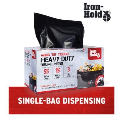 Contractor Trash Bags - 42 Gallon, 20 Bags, Wing Tie Closure, 3 MIL Thick, Gusseted Bottom, Black - Heavy Duty Industrial Strength Garbage Bags - size: 1 Count (Pack of 20)