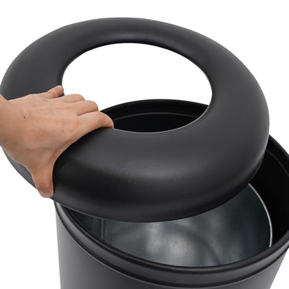 15.5 Gallon Trash Can Open Top, Stainless Steel Garbage Can, Heavy Duty Commercial Round Trash Bin, Industrial Waste Basket Container, Metal Garbage Cans for Restaurant, Kitchen, Office