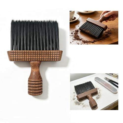 Stiff Bristle Wooden Handle Cleaning Brush, Multi-Purpose Hand Brush for Coffee Grounds, Nail Dust, Neck Duster, Countertop & Keyboard