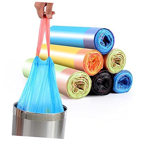 Healifty 6rolls Drawstring Trash Bags Heavy Duty Kitchen Garbage Bag Leakproof Liners for Council Collection Roll