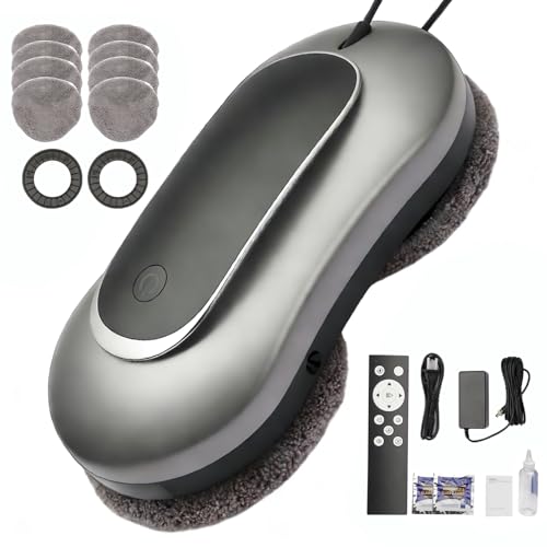 Window Cleaning Robot X11 Pro with Dual-Spray System 70ml Water Tank 3000Pa Strong Suction Auto Edge Detection 2 Cleaning Modes Remote Control for Frameless & Framed Glass