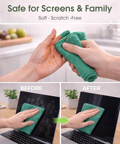 Microfiber Cleaning Cloth Roll–100 Pack, Tear Away Microfiber Towels, Reusable, Washable, Scratch-Free, Kitchen Towels for Car, Home, Kitchen, Glass, Dishes (Malachite Green) - color: Malachite Green