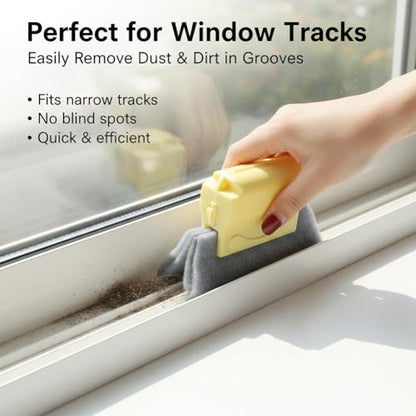 Window Track Cleaner Tool Set, 13 Pcs Groove Gap cleaning brush, Multi-Purpose window sill cleaner tool for Sliding Door, Tile Lines, Shutter, Car Vents and Air Conditioner