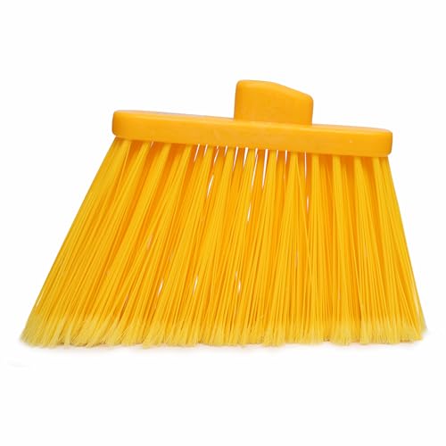 KLEEN HANDLER Angle Broom Head with Flagged Stiff Bristles for Indoor/Outdoor Floor Cleaning/Sweeping, 1 Pc - Yellow - style: 1 Pack