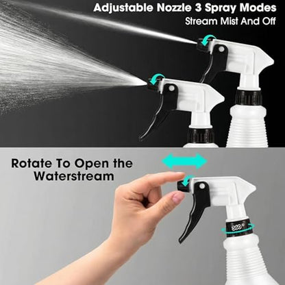 Yinder 18 Pcs 16 Oz Plastic Spray Bottle Bulk Empty Refillable Spray Bottles for Cleaning Solution Leak Proof Water Sprayer with Adjustable Nozzle Mist/Stream Mode(Black) - color: Black