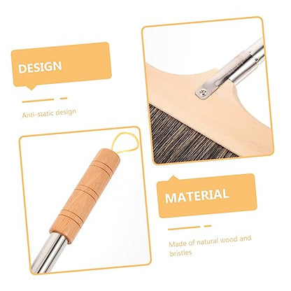 Ipetboom Broom Long Handle Soft Bristle Sweeper Indoor Floor Brush Hair Broom for Kitchen and Home - color: Black