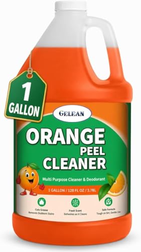 orange peel Multi Purpose Cleaner & Deodorant - Floor Cleaner (Made in USA) | Tile, Stone, Laminate, Vinyl & Natural Wood Floor Cleaner for Mopping, Cleaner Refill for Commercial Use, 1 Gal.