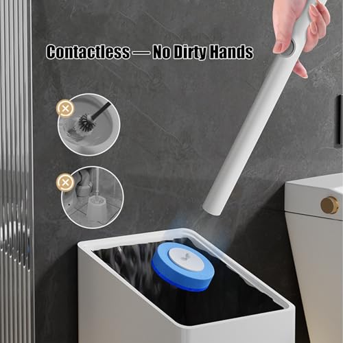 No-Touch Disposable Toilet Scrubber Set,Toilet Brush with Self-Cleaning Disposable Pads,360° Deep Clean,Wall-Mounted Design,for Bathroom & Toilet (Black, 32 pc) - color: Black