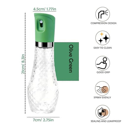 Glass Spray Bottles(9.2oz/260ml), Refillable Spray Bottle for Cleaning, Skin Care, Planting, Showering Pets, Travel, Cleaning & Home (Green) - color: Green