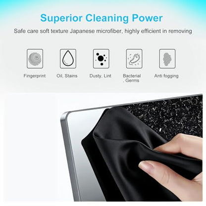 MUBUY-GOL 3 Pack Microfiber Liner Cleaning Cloth 13" with Screen Keyboard Imprint Protection, Laptop Keyboard Protector Compatible with MacBook Neo13/Pro13 /Air 13" and MacBook Pro 14"-Black - color: Black（3 Pack）, size: 11.4" x 7.7"