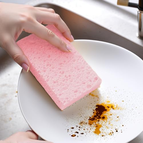 Non-Scratch Scrub Sponge for Kitchen Cleaning, Heavy-Duty Dish Scrub Pad for Pots & Pans, Reusable All-Purpose Cleaning Pad for Household Use - color: Red, size: 10X6.2X0.2