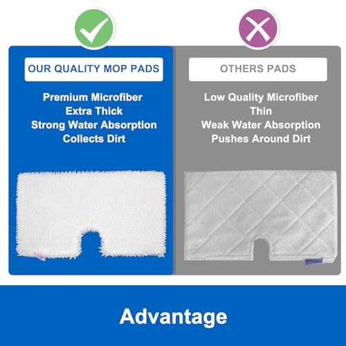 S3601 6 Pack Microfiber Steam Pocket Mop Pads Compatible for Shark Rectangle Mop Head S3500 Series S3501 S3601 S3550 S3901 S3801 SE450 S3801CO S3601D SE450 - color: 6 Pack White