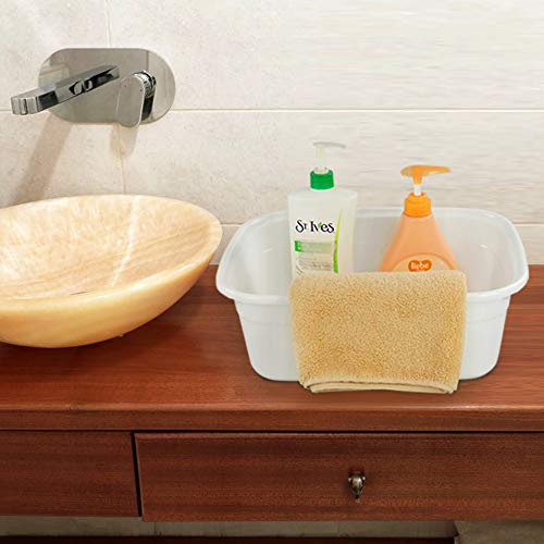 4-Pack 14 Quart Plastic Wash Basin/Dish Pan, White - size: 14 quart