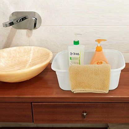 4-Pack 14 Quart Plastic Wash Basin/Dish Pan, White - size: 14 quart