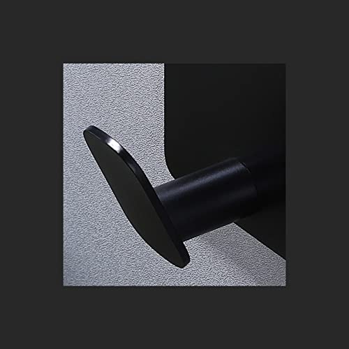 DELITON Adhesive Hooks - 4 Pack Towel/Coat Hooks Wall Hook Stick on Bathroom or Kitchen (Matte Black, Stainless Steel) - color: Black