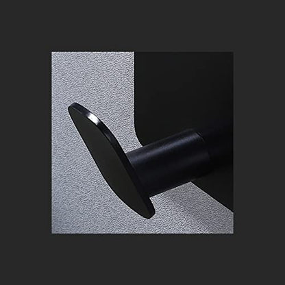 DELITON Adhesive Hooks - 4 Pack Towel/Coat Hooks Wall Hook Stick on Bathroom or Kitchen (Matte Black, Stainless Steel) - color: Black