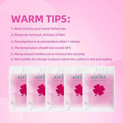 ASFSKY Reusable Cleaning Gel for Car Interior, Keyboard & Home – 5 Pack (90g Each), Sticky Dust & Crumb Remover, No Water Needed, Long-Lasting Dry Cleaner (Rose Red) - color: Rose red 5 pack