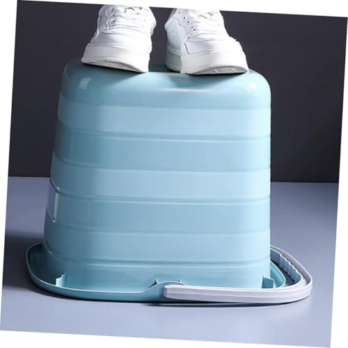 SOLUSTRE Rectangular Plastic Water Bucket with Handle 11l, Portable Household Storage and Mop Bucket for Cleaning, Blue Multifunctional Water Holder for Laundry and Bathing