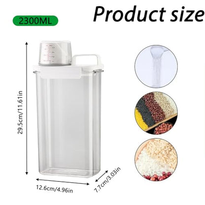 78oz Clear Laundry Detergent Dispenser, Double Sealed Storage Container with Wide Mouth & Funnel Design, Transparent Leak-proof Organizer for Laundry Room, Fabric Softener, Bleach (78OZ) - size: 77.8 Ounces