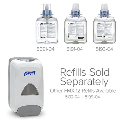 PURELL FMX-12 Push-Style Hand Sanitizer Foam Dispenser,Dove Grey,for 1200 mL PURELL FMX-12 Hand Sanitizer Foam Refill - 5120-06,(Pack of 6) - size: 1 Count (Pack of 6)