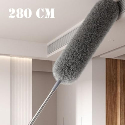 Microfiber Retractable with Telescopic for Prime Ceilings Extendable Duster Handle Grey Washable Electrostatic Dusting Tool Flexible Head 280cm(2.8M) - size: 2.8M