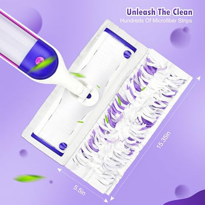 Pure Realm 18 Count Disposable mop Pads Refills for Swiffer PowerMop Multi-Surface Mop and PowerMop Wood Mop, Replacement Pads Use for Floor Cleaning - color: Purple 18 Mop Pads