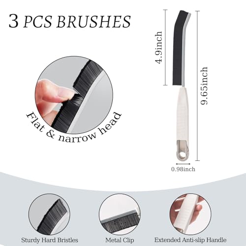 Crevice Cleaning Brush, 3Pcs Multifunctional Gap Brush for Home, Kitchen, Bathroom, Window Track