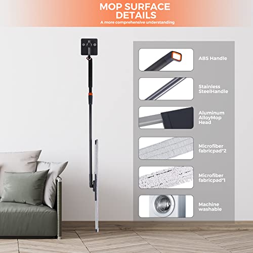 Dust Mop for Hardwood Floors 36 inch Commercial Industrial Floor Dust Mop with Extra 3 Mop Refill Pads 61 Inch Long Handle for Cleaning Office Garage Hardwood Warehouse Factory Mall Deck - size: 36 inches