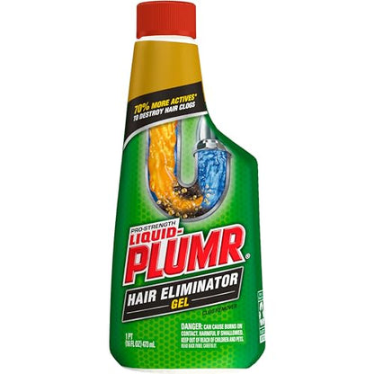 Liquid-Plumr Pro-Strength Hair Eliminator Gel Clog Remover, Hair Clog Remover and Drain Opener, Safe for All Septic Systems and Pipes, 16 fl. oz. Bottle (Pack of 2) - size: 16 Fl Oz (Pack of 2)