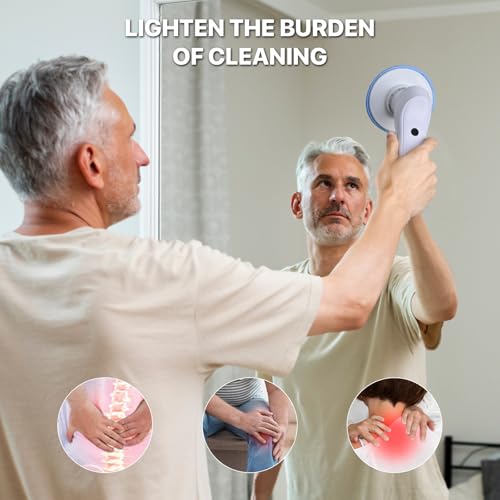 Electric Spin Scrubber Bathroom Cordless with 6 Replaceable Brush Heads