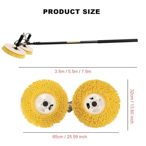 Solar Panel Cleaning Kit, Electric Solar Panel Brush, 11.5Ft-24.6Ft Water Fed Rod Kit, Window Washing Kit with Extension Rod, Special Roof Water Brush,Dual-Purpose-5.5M,Lithium Battery-5.5M - color: Lithium Battery, size: 5.5M