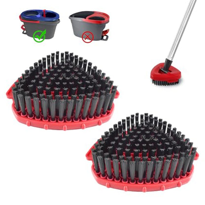 2 Pack Upgrade Scrub Brush for O Cedar Rinseclean 2 Tank,Hard Bristle Scrub Brush Attachment,Scrubber Mop Head for Bathroom Kitchen Wall Tile Floor Cleaning, Not for 1 Tank