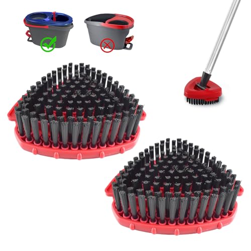 2 Pack Upgrade Scrub Brush for O Cedar Rinseclean 2 Tank,Hard Bristle Scrub Brush Attachment,Scrubber Mop Head for Bathroom Kitchen Wall Tile Floor Cleaning, Not for 1 Tank