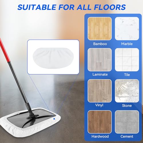8"x15" Mop Replacement Head Compatible with Cedar Hardwood Floor'N More Microfiber Mop- Reusable Mop Pads Refill Cotton Cloth Mop Covers for Wet and Dry Use - 15x8 Inch - 8 Pack - color: White 8 Pack