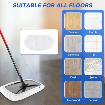8"x15" Mop Replacement Head Compatible with Cedar Hardwood Floor'N More Microfiber Mop- Reusable Mop Pads Refill Cotton Cloth Mop Covers for Wet and Dry Use - 15x8 Inch - 8 Pack - color: White 8 Pack