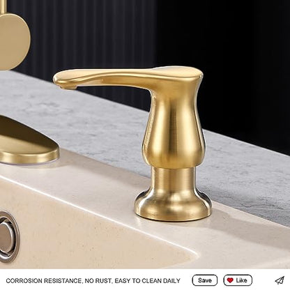 GAGALIFE Kitchen Sink Soap Dispenser Brushed Gold, Under Sink Soap Dispenser with 40" Silicone Extension Tube, Say Goodbye to Frequent Refills - color: Gold, size: with Hose