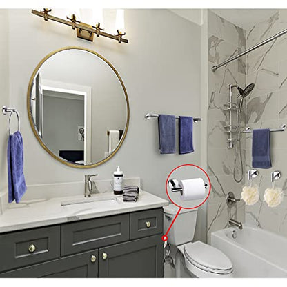 6 Pieces Polished Chrome Bathroom Hardware Accessories Set Hand Towel Ring 16&23.6 inch Round Towel Bar Toilet Paper Holder Towel Hooks 2 Pieces SUS 304 Stainless Steel,Heavy Duty,Wall Mounted - color: Polished Chrome, size: 6 piece 24"