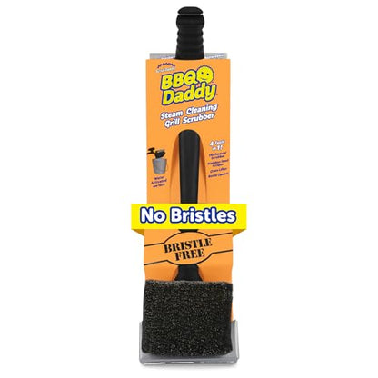Scrub Daddy BBQ Daddy Grill Brush for Outdoor Grill - Bristle Free Grill Brush with Steel Grill Scraper + Scrub Brush - Temperature Controlled Scrubbing Power for Grill Cleaning (1 Count) - style: BBQ Daddy