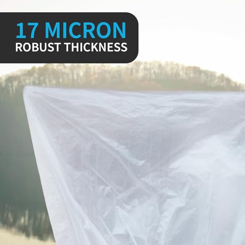 Large Garbage Bag - 55-60 Gallon Capacity, Heavy Duty, High Density, Tear Resistant, Unscented, Extra Strength for Commercial, Industrial, Office, House, Lawn, Events, Bulk Qty 150 Bags - style: 55-60 Gal, 17 Micron Equiv, 150 Count, Clear
