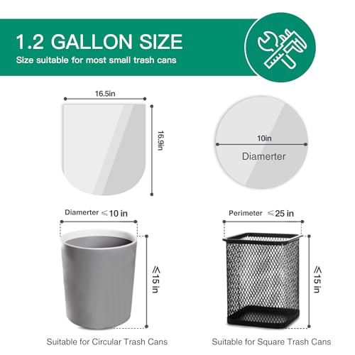 1.2 Gallon Small Bathroom Trash Bags, 90 Count Mini Garbage Bags, Unscented Wastebasket Bag, Clear Trash Can Liners