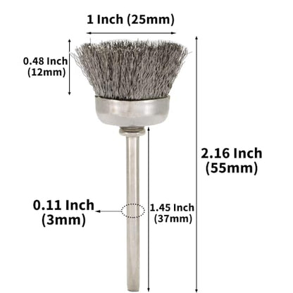 20PCS Wire Brushes - Metal Rust Removal, Polishing, Cleaning - 25mm Diameter, 3mm Shaft - Removes Burrs, Dust, and Oxide Layer - Handles Rough Surfaces - Designed for Industrial and DIY Enthusiasts - style: Wire Brush 3*25mm 20PCS