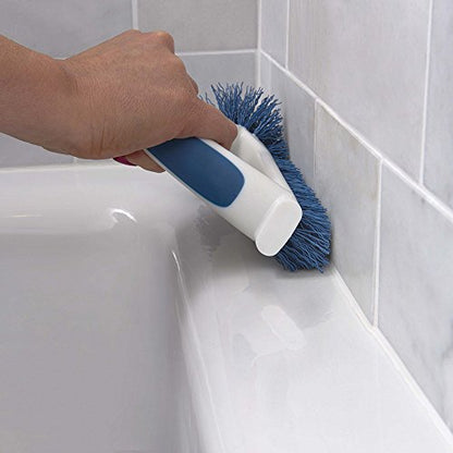 Unger 2-in-1 Grout and Corner Scrubber Brush Tool, Crevice Bathroom Cleaning Supplies for Showers, Door Tracks, Tile, and Bathtubs, Household 360-Degree Scrubbing Power (Pack of 4) - size: 1 Unit (Pack of 4), style: 2-in-1 Grout & Corner Scrubber