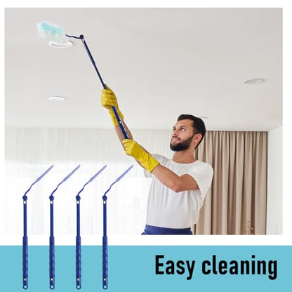 Colingmill 4 Pcs 3 ft Replacement Handles Compatible with Duster Refills, Extendable Long Extended Handle Only, Adjustable Length for Ceiling Fans, Blinds, Shelves, Windows (Blue) - color: Blue