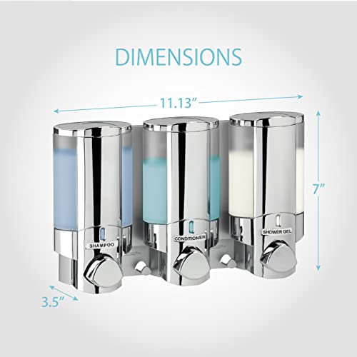 Better Living Products 76345 AVIVA Three Chamber Dispenser, Chrome - color: Chrome, size: 3-Chamber