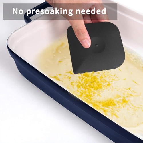 Plastic Pan Dish Pot Food Kitchen Scraper Tool Set, 3 pcs Nylon Plastic Cast Iron Skillet Cleaner Scrubber Scrapper, Kitchen Scraper Non-Scratch (Black) - color: Black, size: 3-Pack