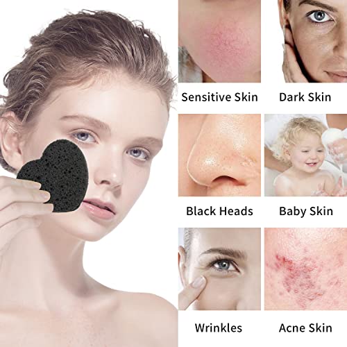 50-Count Facial Sponges Compressed, 100% Natural Cellulose Face Sponge Professional Cosmetic Spa Sponges for Face Cleansing, Exfoliating Mask, Makeup Removal for Travel and Home, Black - color: 50- Pack Black