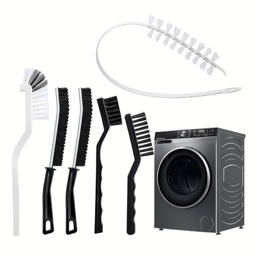 6 Pcs Washing Machine Cleaning Brush Kits, Front Load Washer Cleaner Brushes Tools - 1 Pcs Drum Laundry Cleaning Brush and 5 Pcs Crevice Cleaning Brushes for Lint, Tight Spaces and Washer Rubber Seal